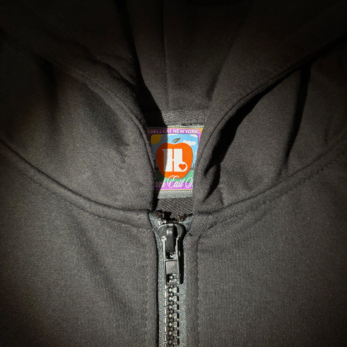blue zip-up hoodie