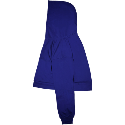 blue zip-up hoodie