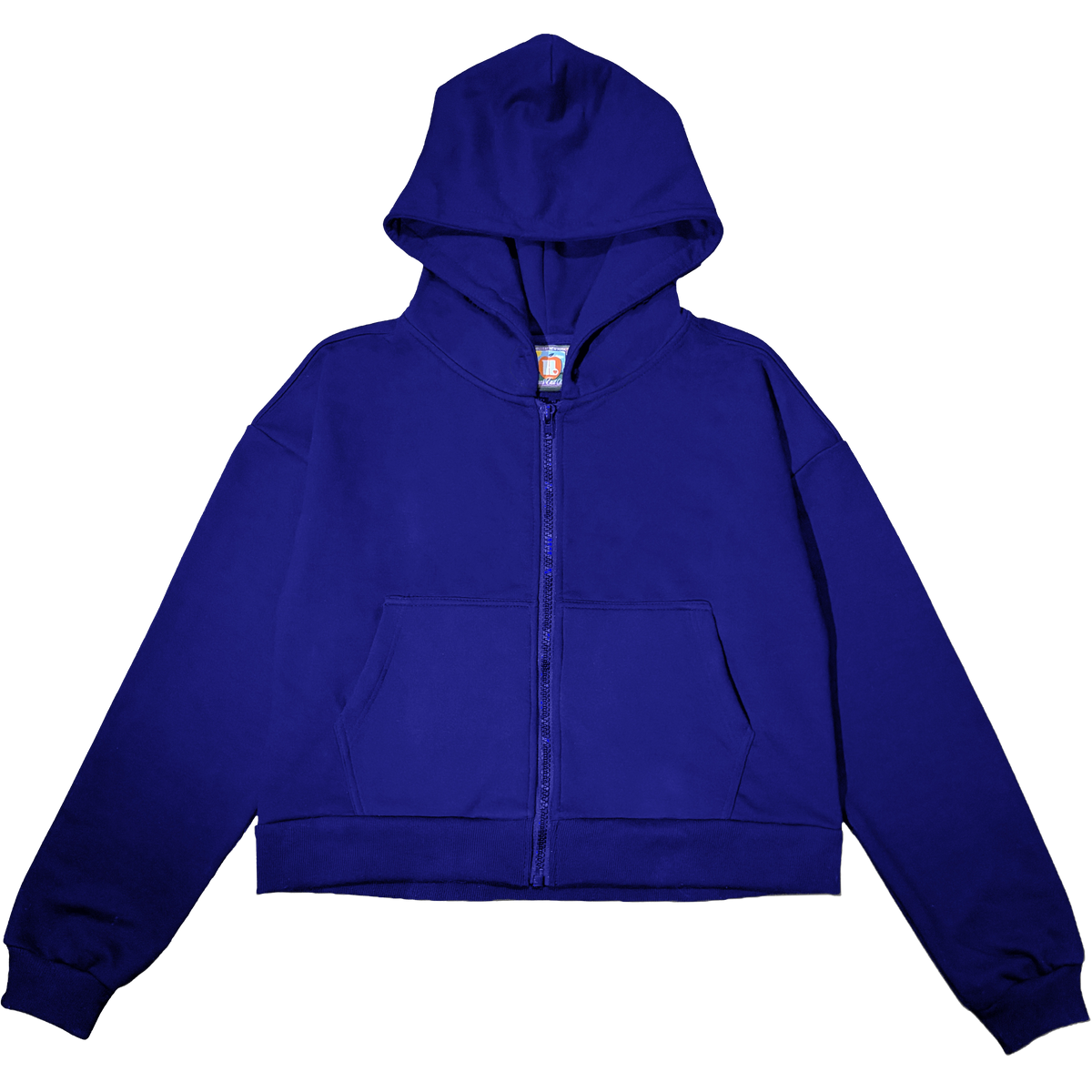 blue zip-up hoodie