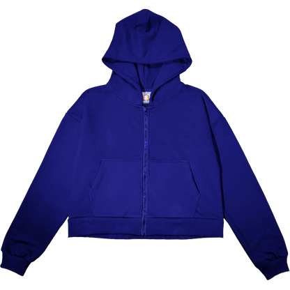 blue zip-up hoodie