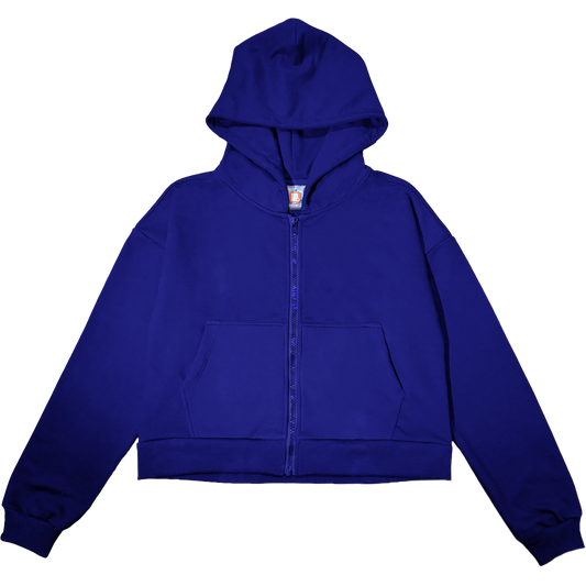 blue zip-up hoodie