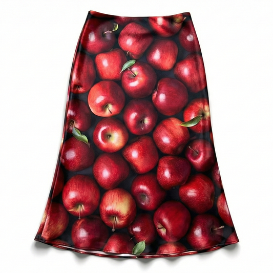 Apple Satin Midi Skirt